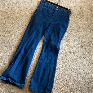 LOFT Blue Flare Wide Leg Jeans